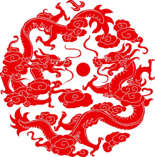 Gelukkig Chinees Nieuwjaar 2024 sterrenbeeld jaar van de rode draak