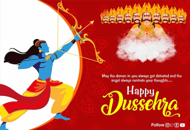 PSD gelukkig dussehra-ontwerp