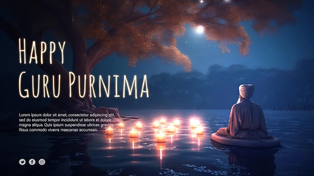 Gelukkig Guru Purnima Creatief Concept