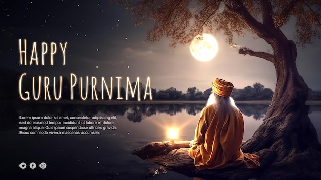 Gelukkig Guru Purnima Creatief Concept