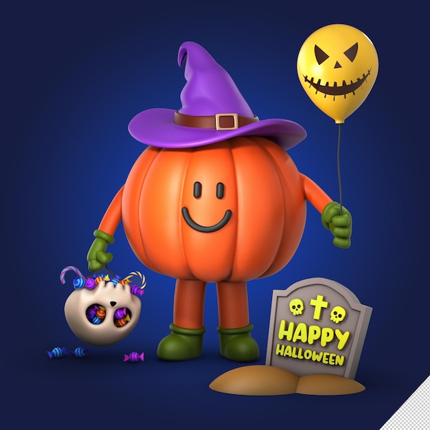 Gelukkig halloween 3d render illustratie