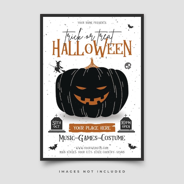 PSD gelukkig halloween flyer-sjabloon