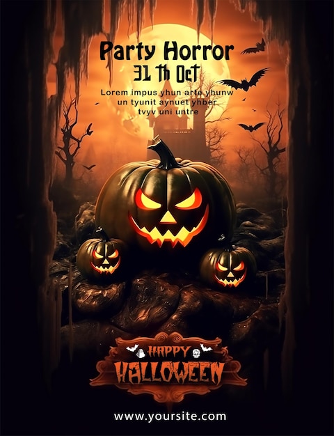 Gelukkig halloween poster viering ontwerp
