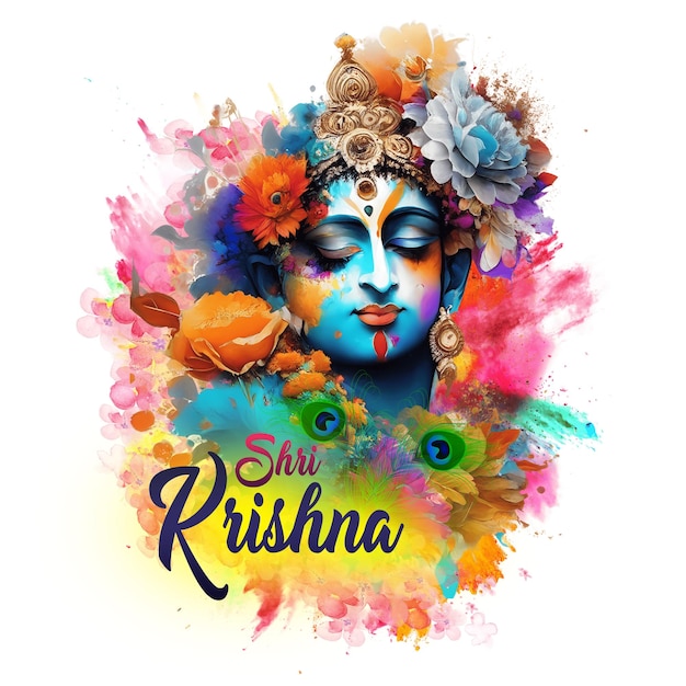 PSD gelukkig krishna janmashtami-ontwerp