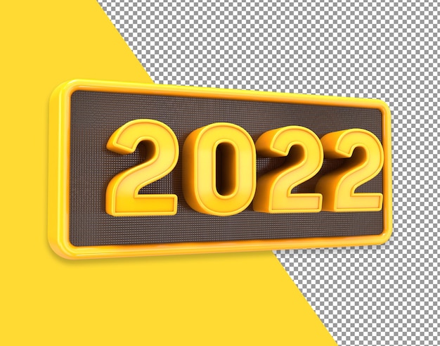 PSD gelukkig nieuwjaar 2022 3d render