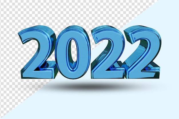 Gelukkig nieuwjaar 2022 3d-tekst