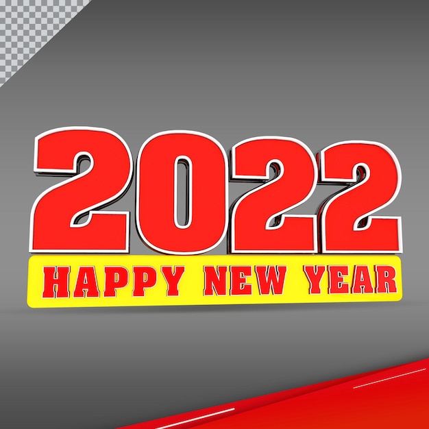 Gelukkig nieuwjaar 2022 stijl kleur rood en geel