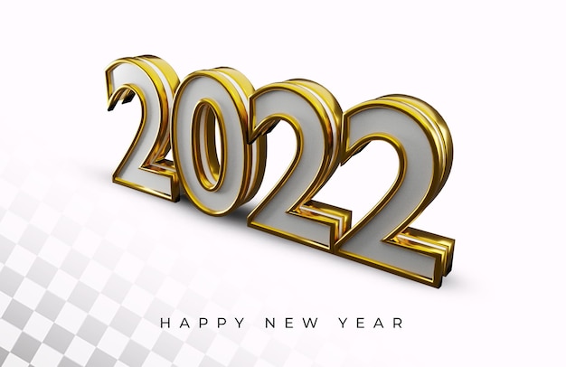 PSD gelukkig nieuwjaar 2022 vet nummer 3d-teksteffect van hoge kwaliteit