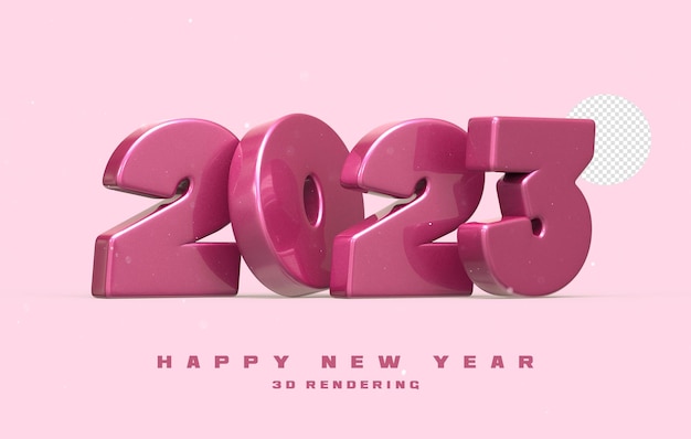 Gelukkig nieuwjaar 2023 3D-nummer