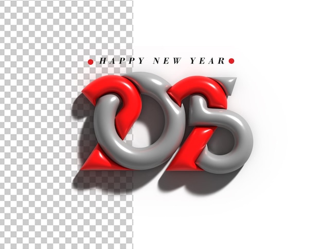 Gelukkig Nieuwjaar 2025 Tekst Typografie Ontwerp Transparante PSD