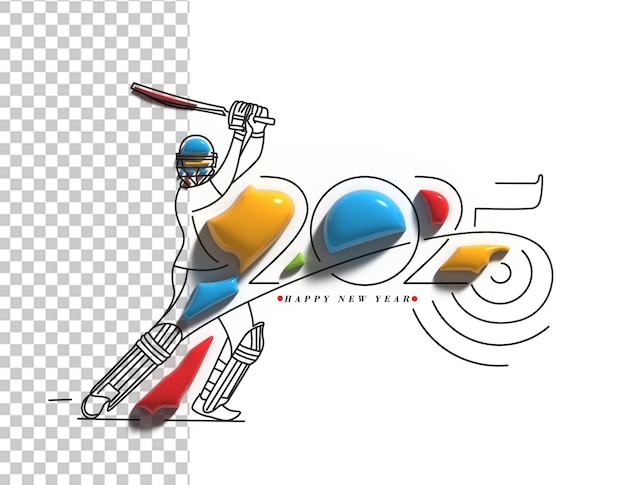 Gelukkig Nieuwjaar 2025 Tekst Typografie Ontwerp Transparante PSD