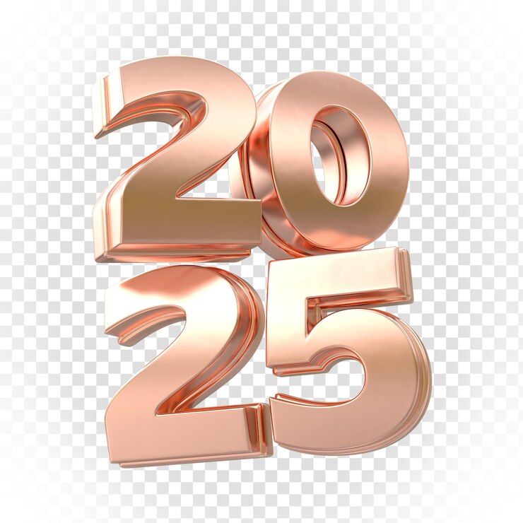 Gelukkig Nieuwjaar Nummer 2025 3D Render