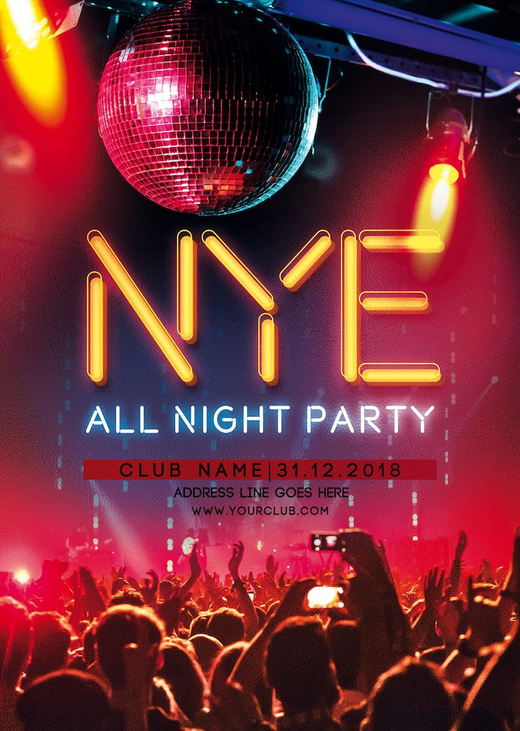 PSD gelukkig nieuwjaarsfeest flyer