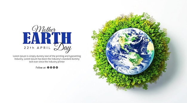 Gelukkige Aardedag-poster met bewustzijn van de opwarming van de aarde