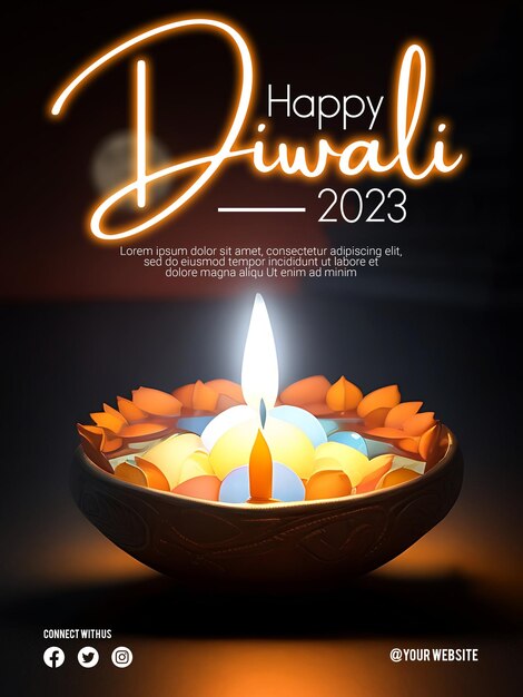 Gelukkige Diwali-poster met een achtergrond