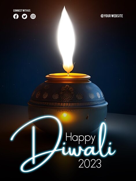 Gelukkige Diwali-poster met een achtergrond