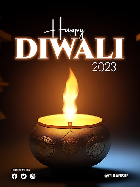 Gelukkige Diwali-poster met een achtergrond