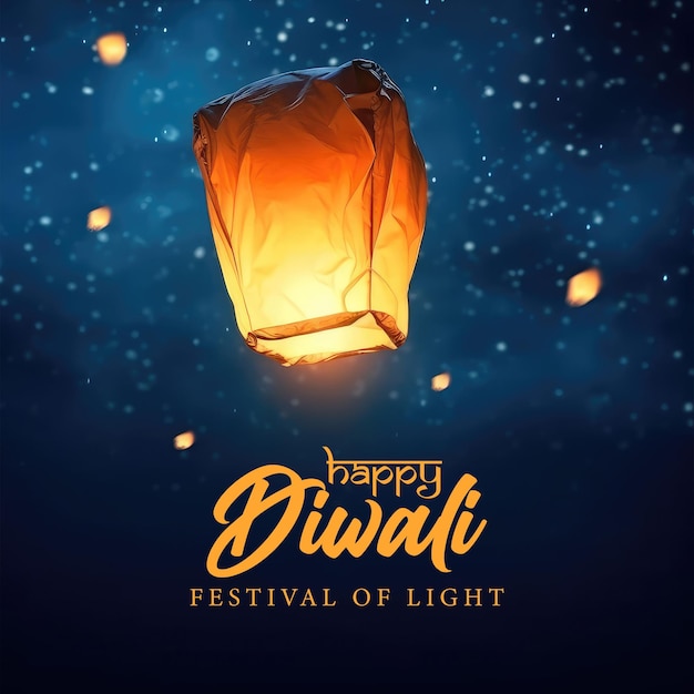 Gelukkige diwali vierkant poster voor sociale media