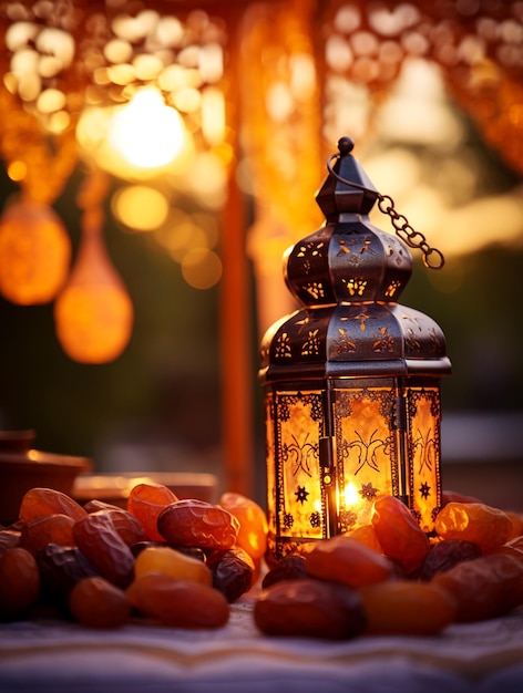 Gelukkige eid al fitr mubarak arabische kalligrafie islamitische ramadanviering