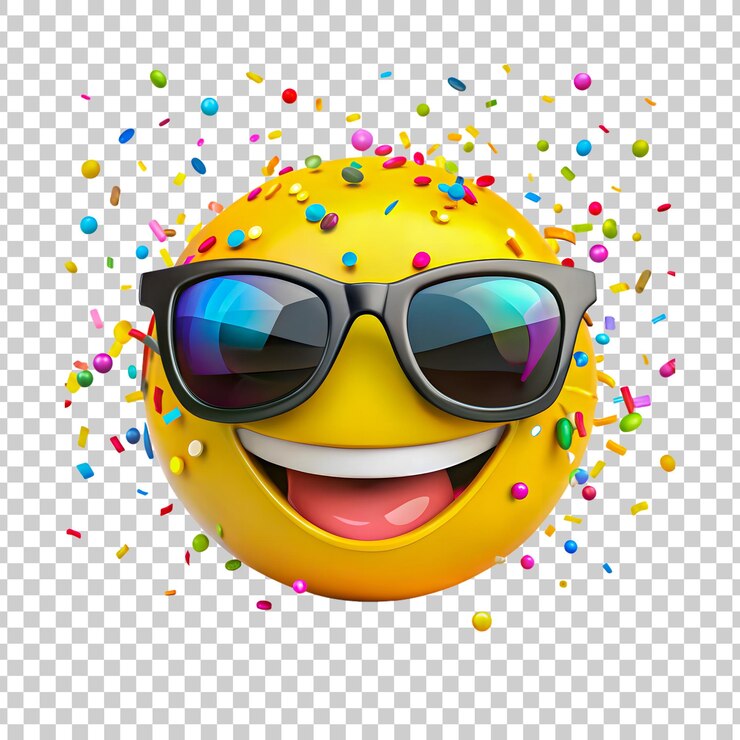 PSD gelukkige emoji met zonnebril