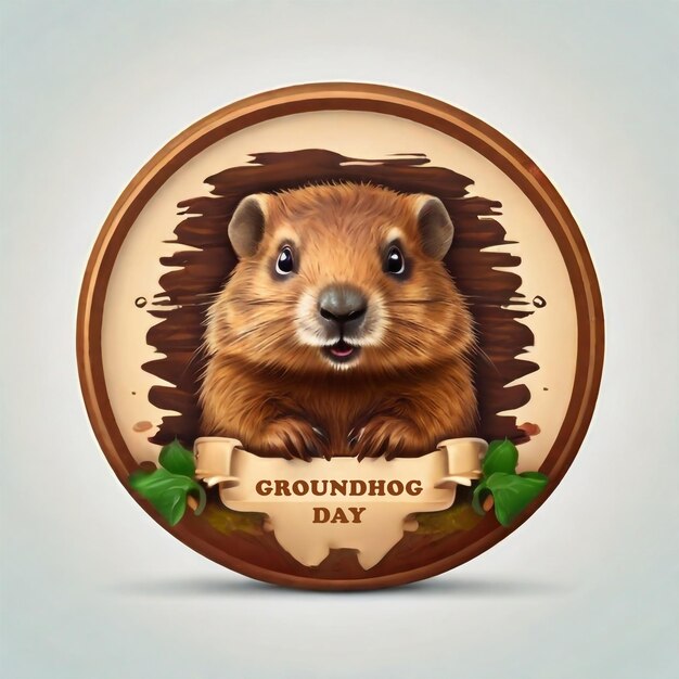 PSD gelukkige groundhog day psd-sjabloon