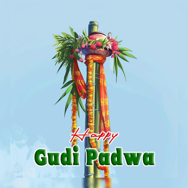 Gelukkige gudi padwa traditionele maharastra nieuwjaarsdag achtergrond