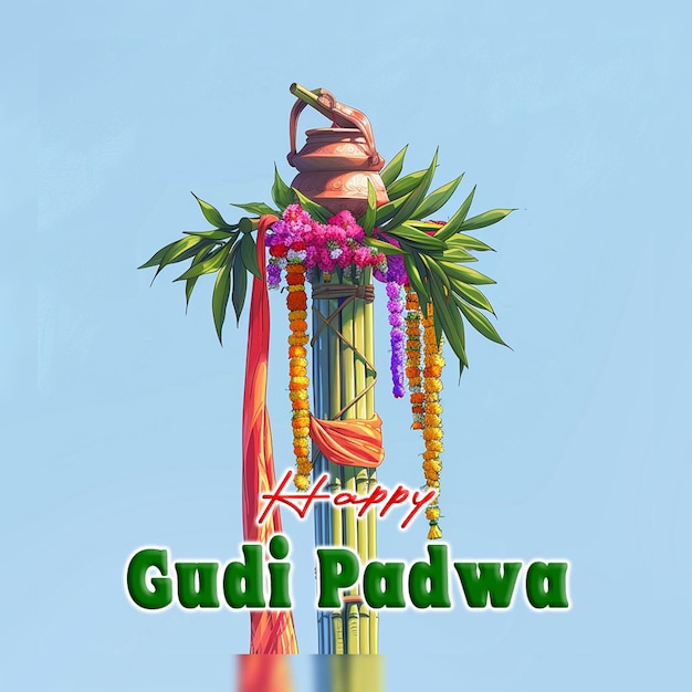 PSD gelukkige gudi padwa traditionele maharastra nieuwjaarsdag achtergrond