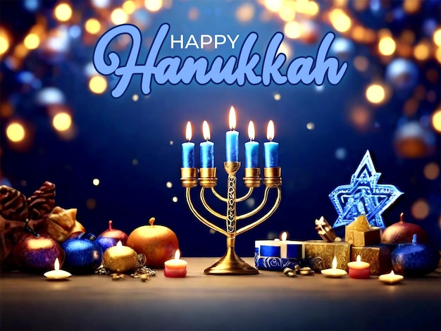 PSD gelukkige hanukkah achtergrond