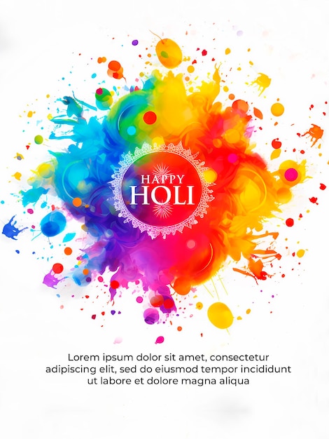 Gelukkige Holi festival poster sjabloon