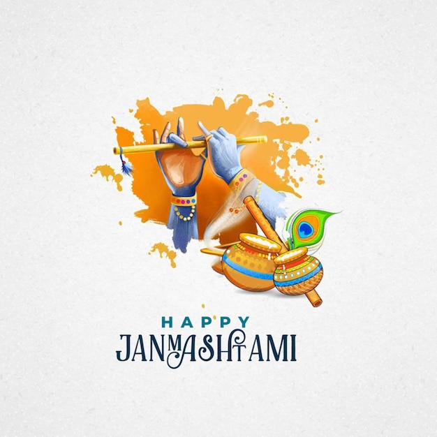 PSD gelukkige janmashtami-poster