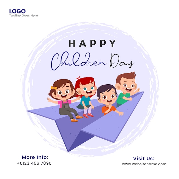 Gelukkige kinderdag social media post
