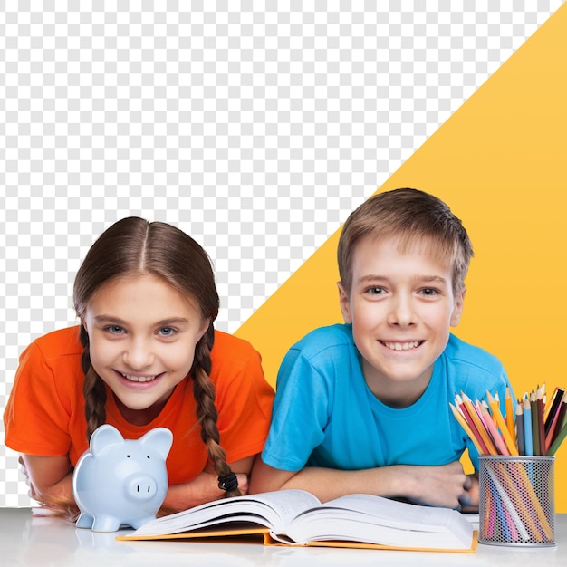 Gelukkige kinderen die studeren
