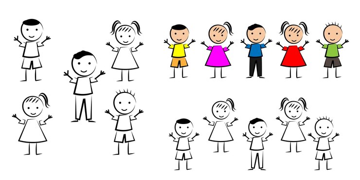 PSD gelukkige kinderen in een groep