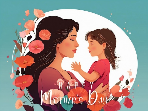 Gelukkige moederdag illustratie afbeelding voor poster of achtergrond