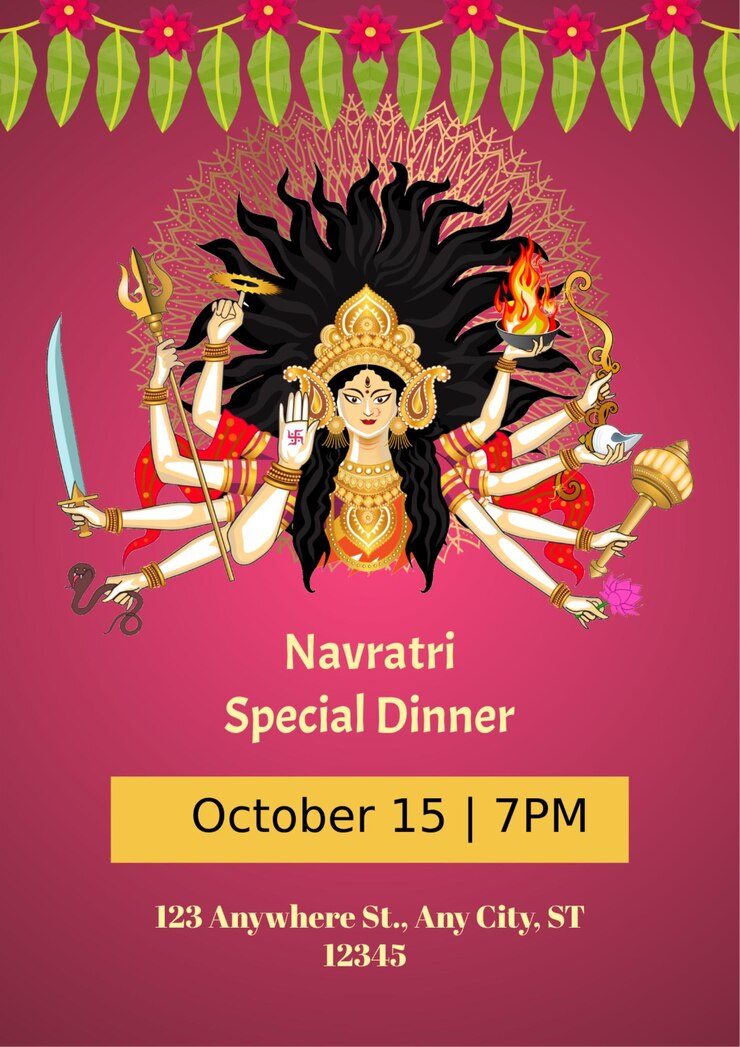PSD gelukkige navratri begroeting india festival instagram post