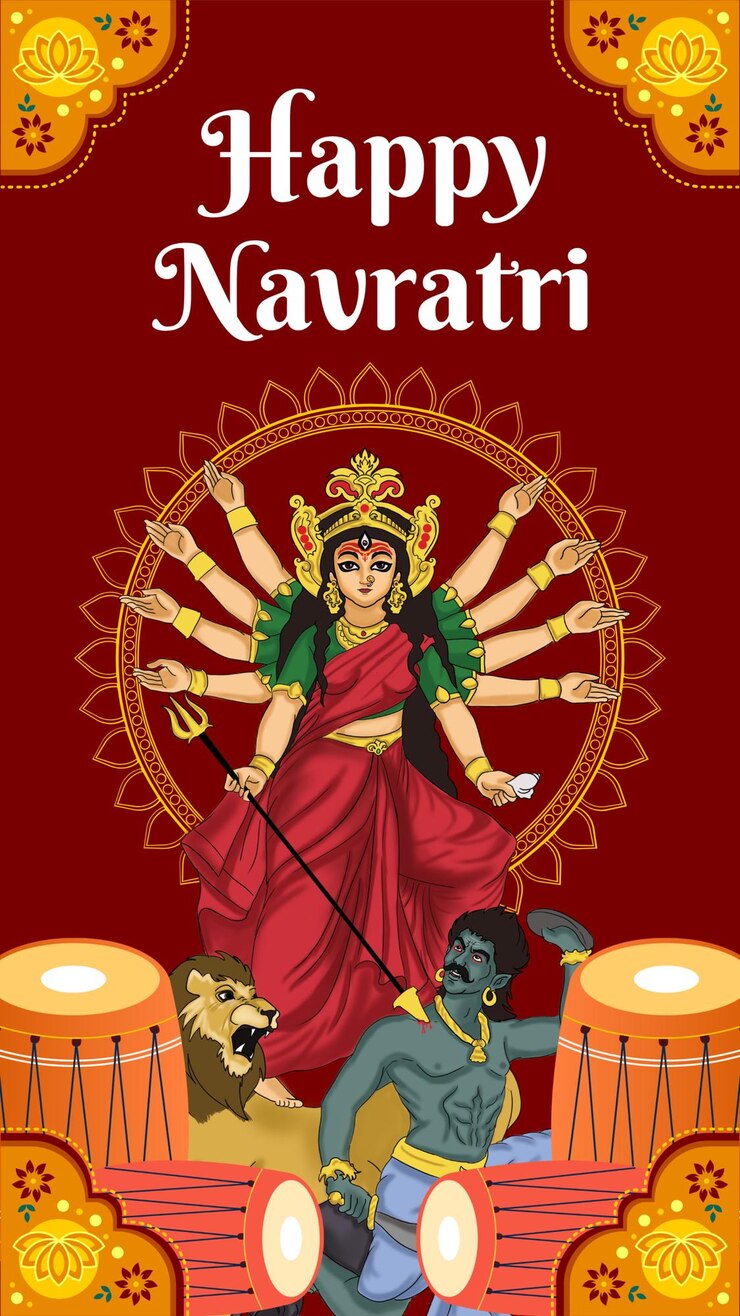 PSD gelukkige navratri begroeting india festival instagram post
