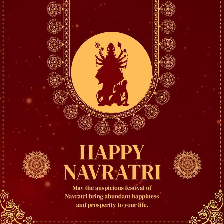 PSD gelukkige navratri begroeting india festival instagram post
