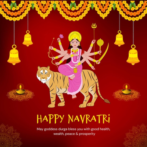 Gelukkige Navratri Begroeting India Festival Instagram Post