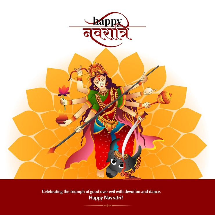 PSD gelukkige navratri begroeting india festival instagram post