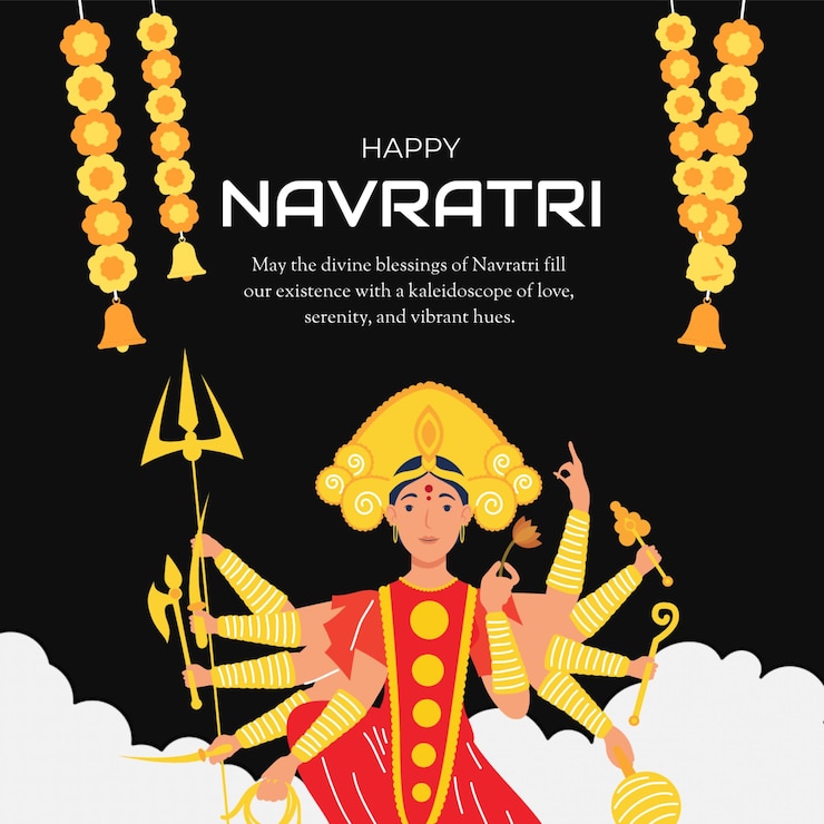 PSD gelukkige navratri begroeting india festival instagram post