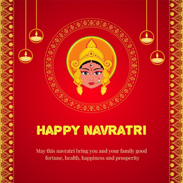 PSD gelukkige navratri begroeting india festival instagram post