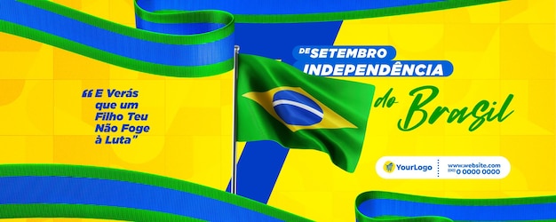 Gelukkige onafhankelijkheid van Brazilië social media sjabloon