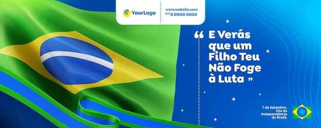 Gelukkige onafhankelijkheid van Brazilië social media sjabloon