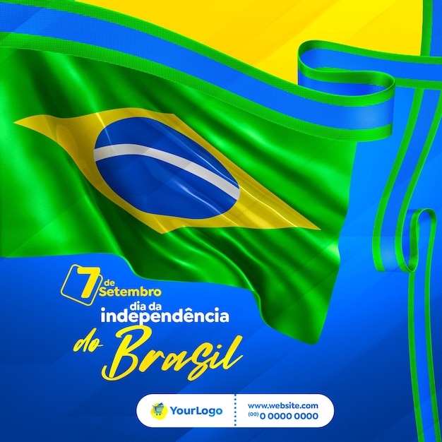 Gelukkige onafhankelijkheid van brazilië social media sjabloon