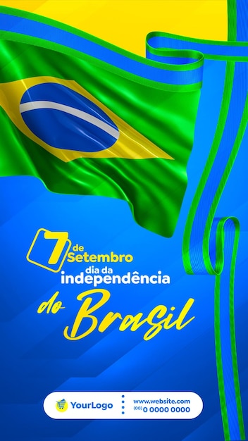 Gelukkige onafhankelijkheid van Brazilië social media sjabloon
