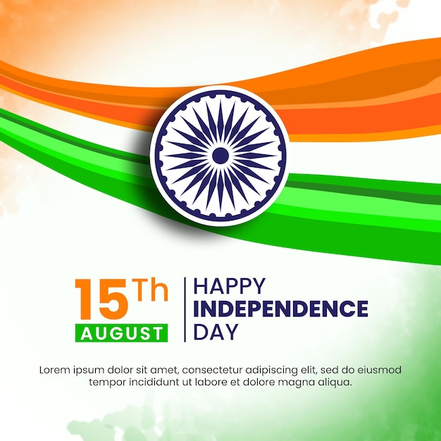 Gelukkige Onafhankelijkheidsdag van India social media post banner
