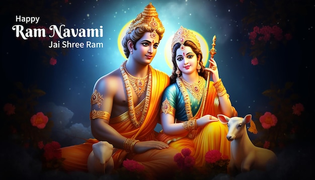 Gelukkige ram navami achtergrond