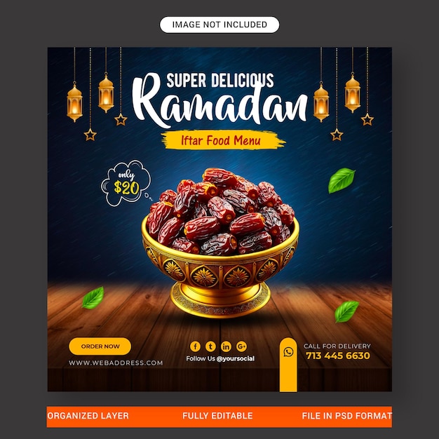 Gelukkige Ramadan Mubarak sociale media post ontwerp