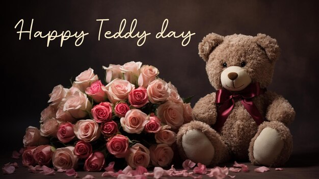 PSD gelukkige teddybeer dag valentijnsdag concept