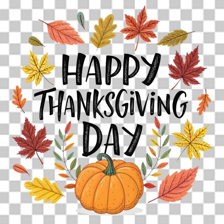 PSD gelukkige thanksgiving dag doorzichtige achtergrond
